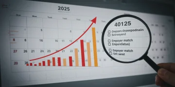 Illustration of a growing 401(k) fund with emphasis on employer match in 2025