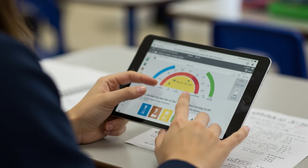 Student using adaptive learning software for a customized educational experience.
