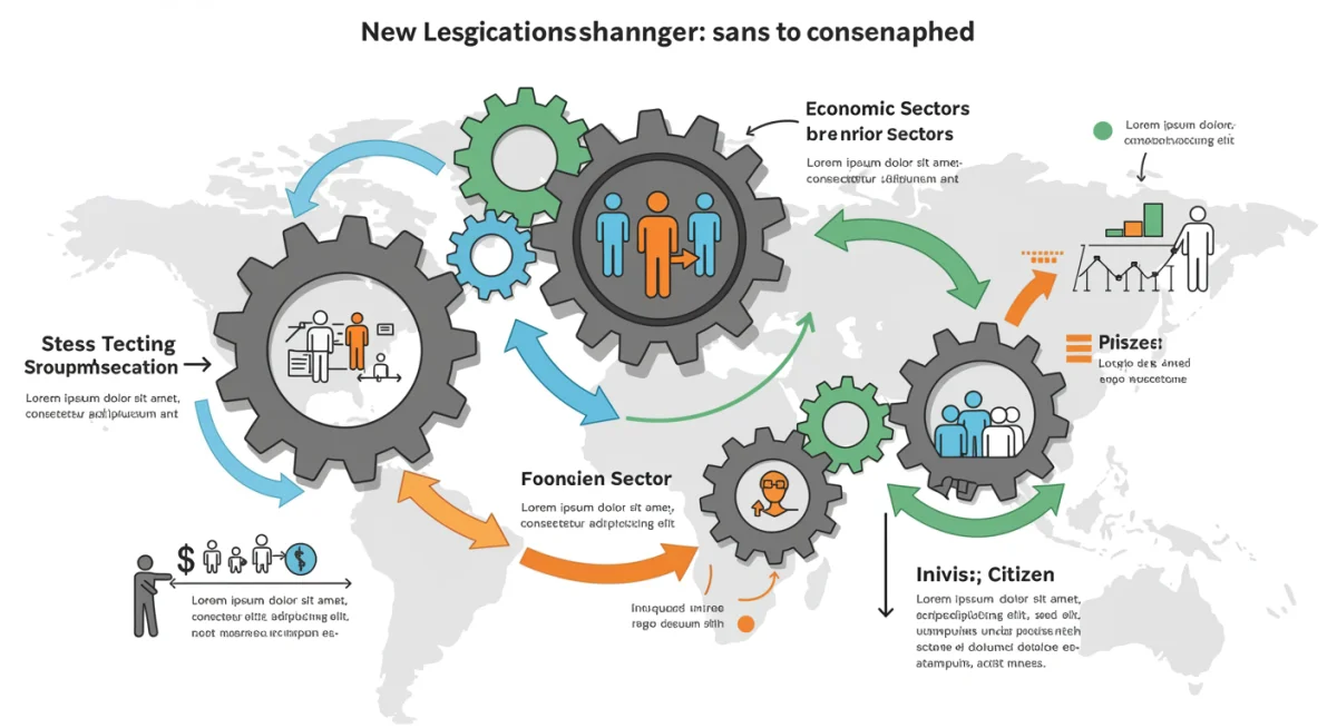 Infographic illustrating legislative impact on economy and citizens.