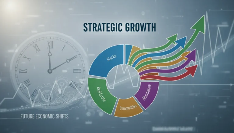 Diversified investment portfolio chart with positive growth, strategic financial planning