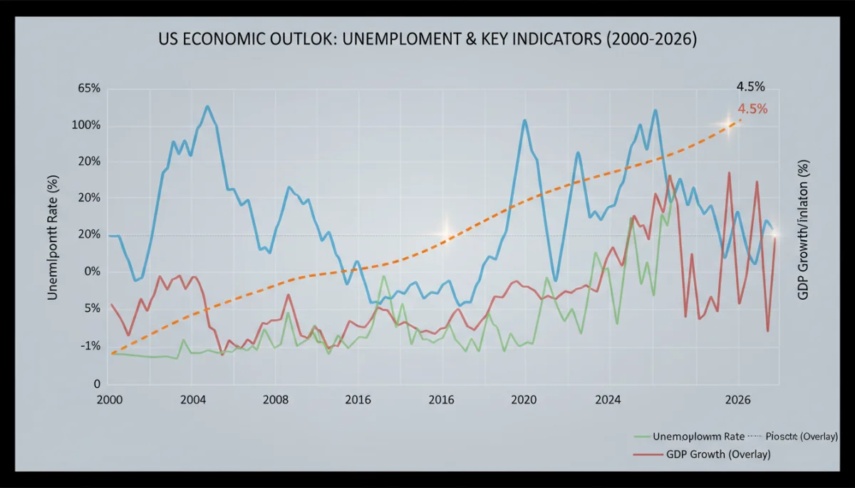 Historical and projected US unemployment rate trends through 2026